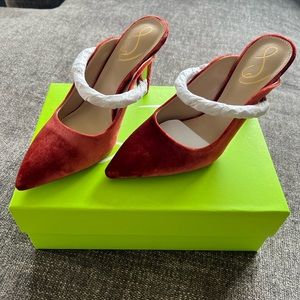 Hyland Canyon Orange Velvet Mules